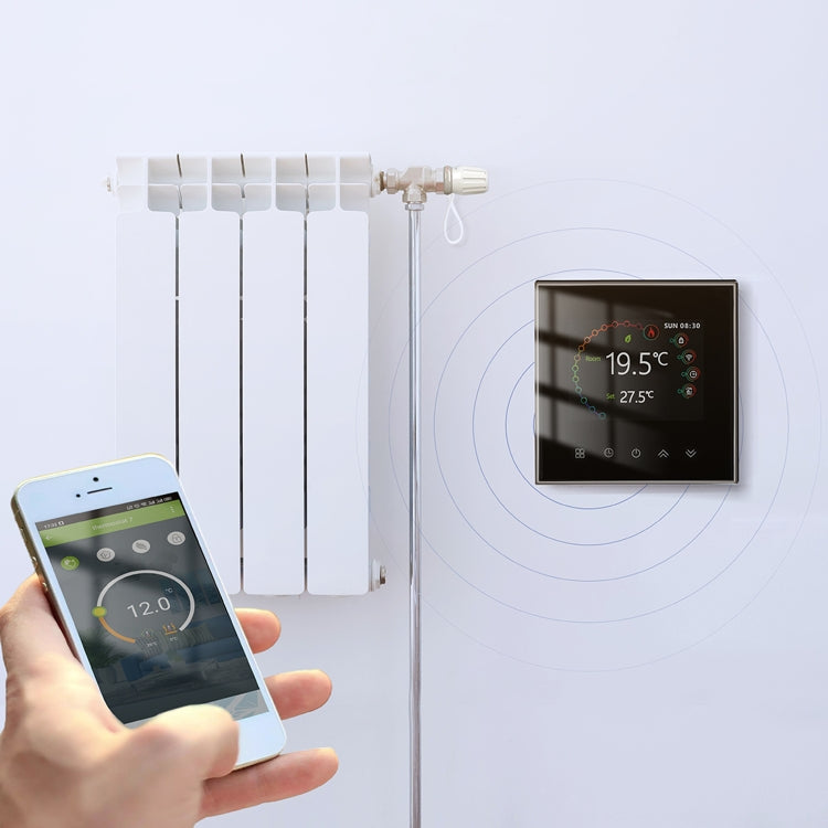 BHT-2002GBLM 220V Smart Home Heating Thermostat Electric Heating WiFi Thermostat with External Sensor Wire(Black) by buy2fix