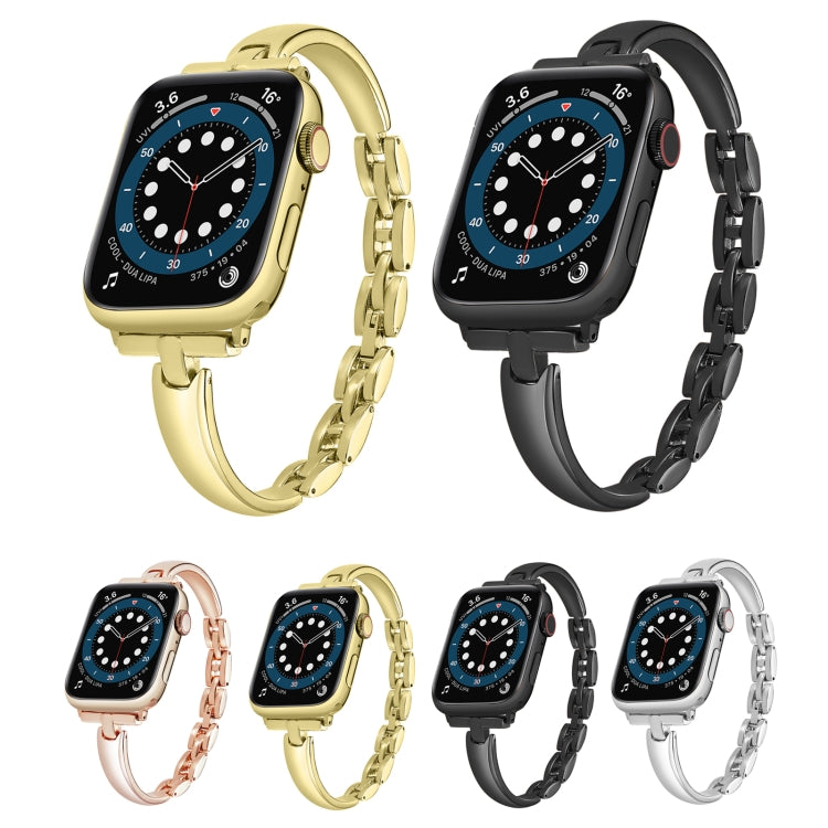 Bracelet Chain Metal Watch Band For Apple Watch Ultra 49mm&Watch Ultra 2 49mm / Series 9&8&7 45mm / SE 3&SE 2&6&SE&5&4 44mm / 3&2&1 42mm(Gold) by buy2fix