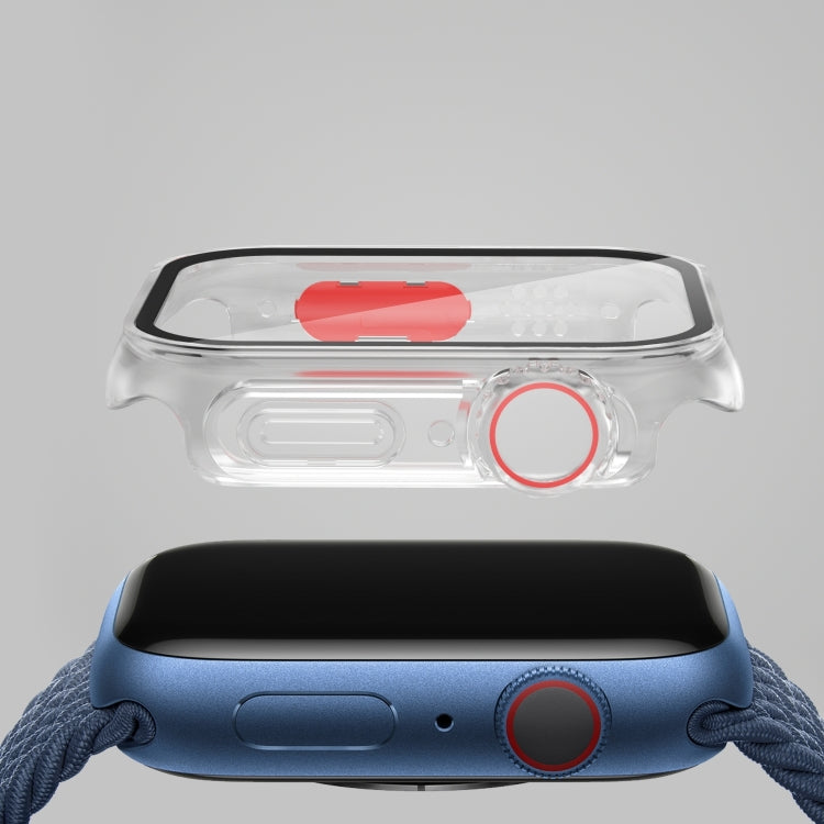 For Apple Watch Series SE 2025 / SE 2 / 6 / SE / 5 / 4 44mm Film PC Watch Case with Detachable Button(Transparent) by buy2fix