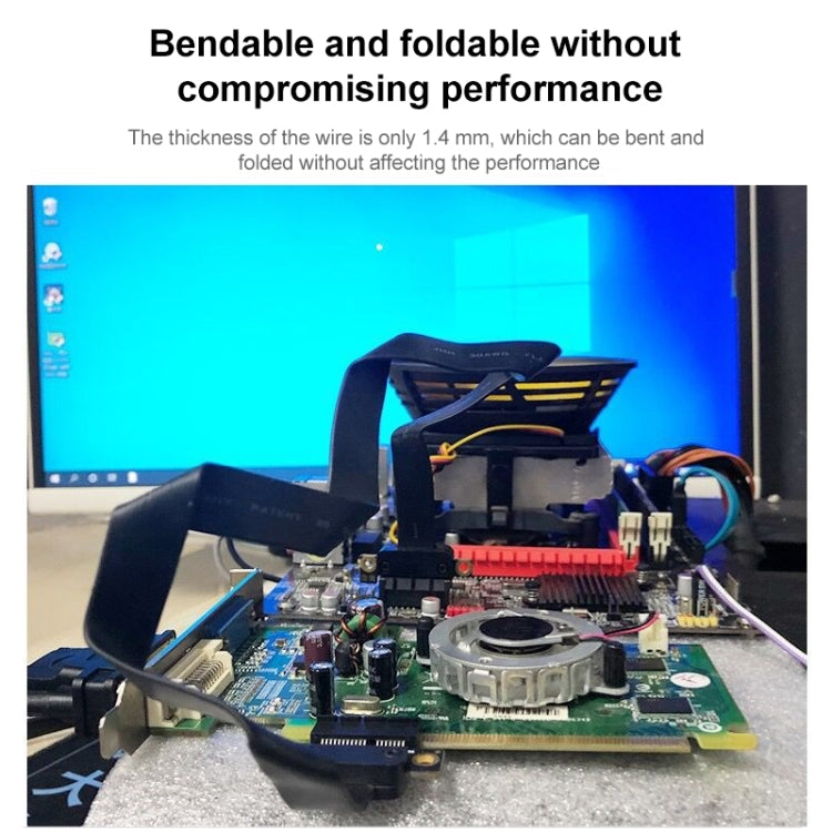 PCI-E 3.0 1X to 16X 180 Degree Graphics Card Extension Cable, Length:25cm by buy2fix