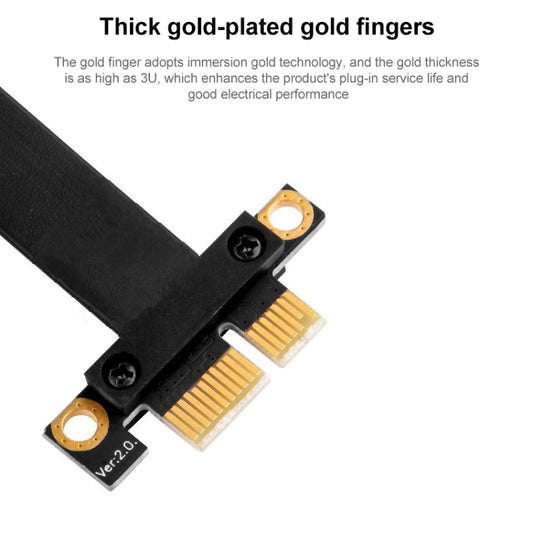 PCI-E 3.0 1X to 16X 180 Degree Graphics Card Extension Cable, Length:50cm by buy2fix