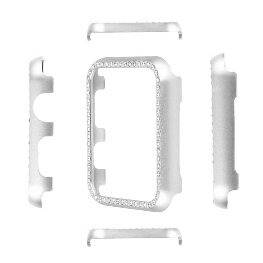 For Apple Watch Series 3&2&1 42mm Aluminum Alloy Diamond Watch Protective Case(Silver) by buy2fix