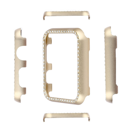 For Apple Watch Series 9 / 8 / 7 41mm Aluminum Alloy Diamond Watch Protective Case(Gold) by buy2fix