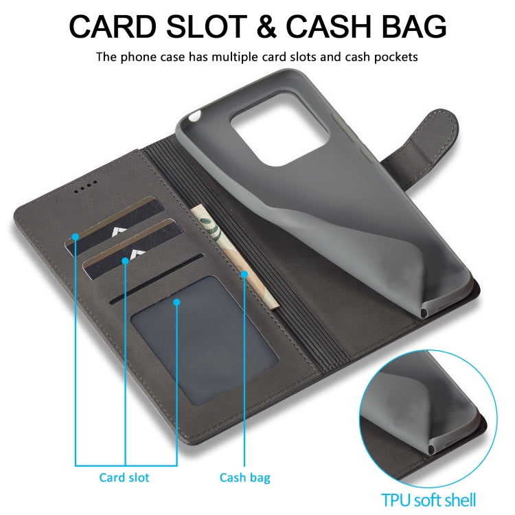 For Xiaomi Redmi Note 12 4G Global LC.IMEEKE Calf Texture Leather Phone Case(Grey) by LC.IMEEKE