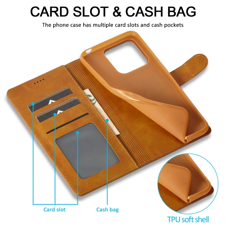 For Xiaomi Redmi Note 12 4G Global LC.IMEEKE Calf Texture Leather Phone Case(Brown) by LC.IMEEKE