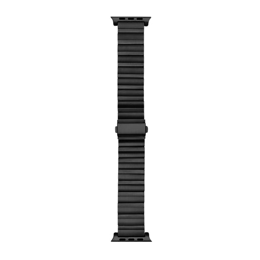 Flat Buckle Titanium Alloy Watch Band For Apple Watch Ultra 49mm&Watch Ultra 2 49mm / Series 9&8&7 45mm / SE 3&SE 2&6&SE&5&4 44mm / 3&2&1 42mm (Black) by buy2fix