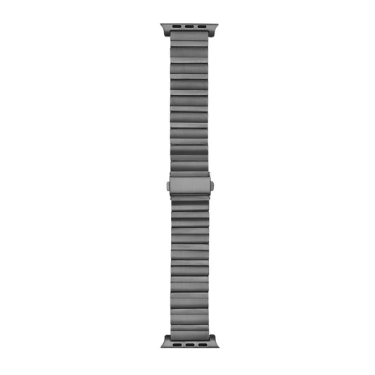 Flat Buckle Titanium Alloy Watch Band For Apple Watch Ultra 49mm&Watch Ultra 2 49mm / Series 9&8&7 45mm / SE 3&SE 2&6&SE&5&4 44mm / 3&2&1 42mm (Gray) by buy2fix
