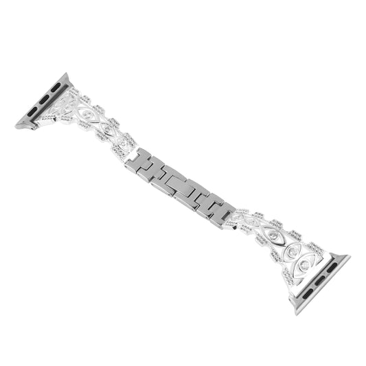 Copper Eye Metal Watch Band For Apple Watch Series 9&8&7 41mm / SE 3&SE 2&6&SE&5&4 40mm / 3&2&1 38mm(Silver) by buy2fix