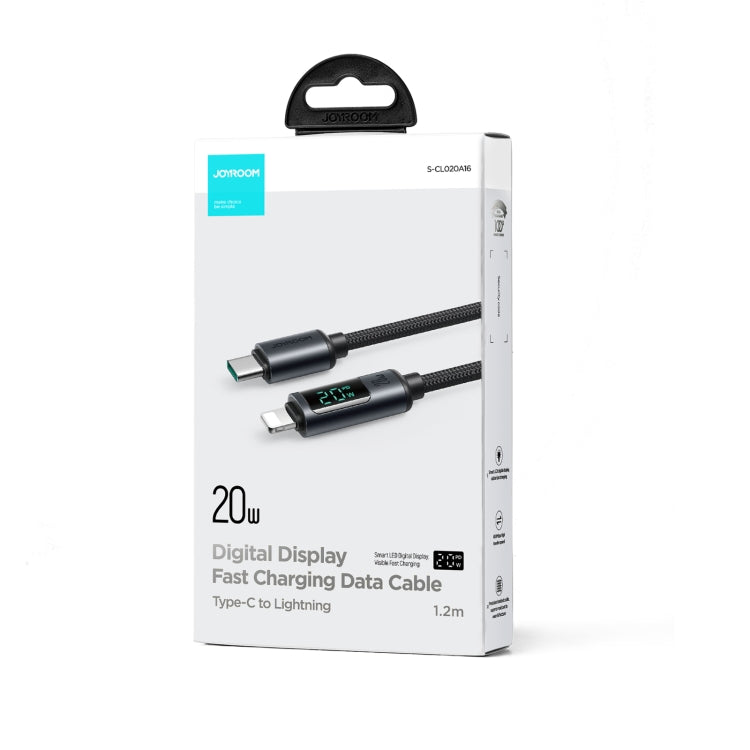 JOYROOM S-CL020A16 20W USB-C / Type-C to 8 Pin Digital Display Fast Charging Data Cable, Length:1.2m(Black) by JOYROOM
