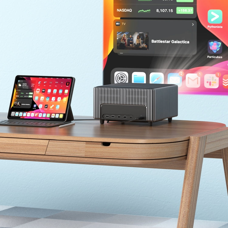 D6000 1920x1080P 400ANSI Lumens Portable Mini LCD LED Smart Projector, Screen Mirroring(UK Plug) by buy2fix