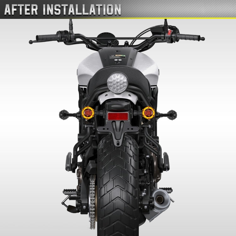 1 Pair Motorcycles Universal Rotating LED Dual-color Flow Turn Signal Light(Amber Yellow Light + Red Light) by buy2fix