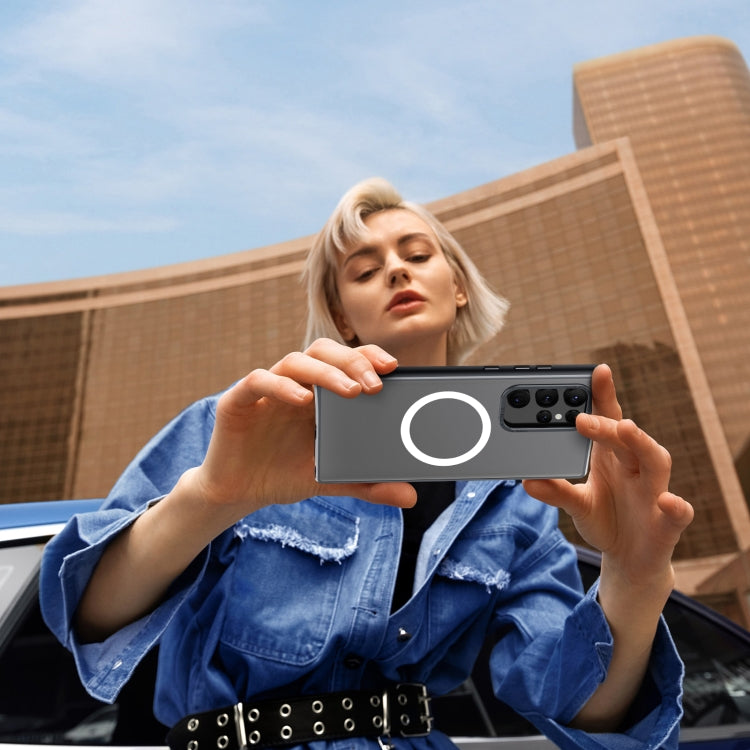 For Samsung Galaxy S23 Ultra 5G MagSafe Magnetic PC Phone Case(Black) by buy2fix