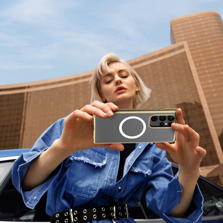 For Samsung Galaxy S23 Ultra 5G MagSafe Magnetic PC Phone Case(Gold) by buy2fix