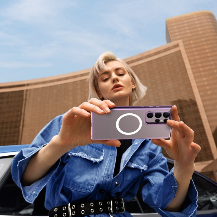 For Samsung Galaxy S23 Ultra 5G MagSafe Magnetic PC Phone Case(Purple) by buy2fix