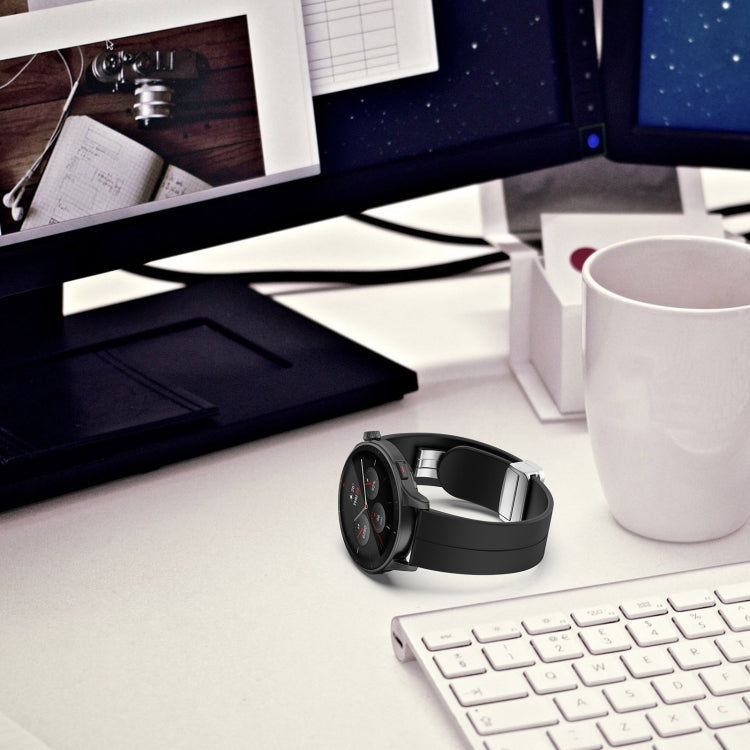 For Amazfit GTR 4 Magnetic Fold Clasp Silver Buckle Silicone Watch Band(Yellow) by buy2fix