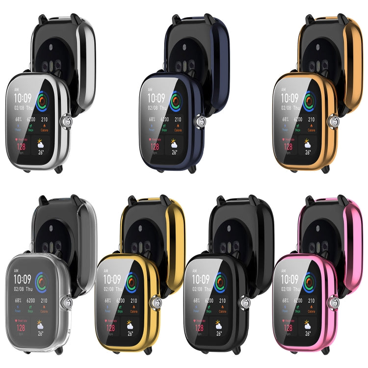 For Amazfit GTS4 Mini Full Coverage TPU Electroplating Watch Protective Case(Transparent) by buy2fix
