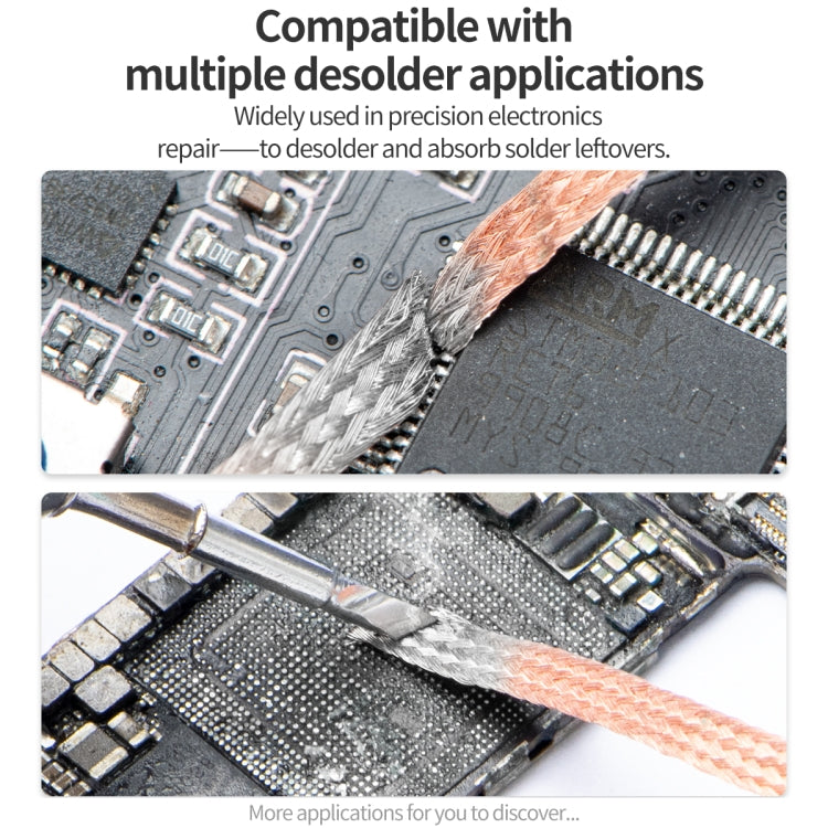 QianLi 1.5m x 2.0mm Low-residue Anti-static Pure Copper Strong Tin Absorption Wire by QIANLI