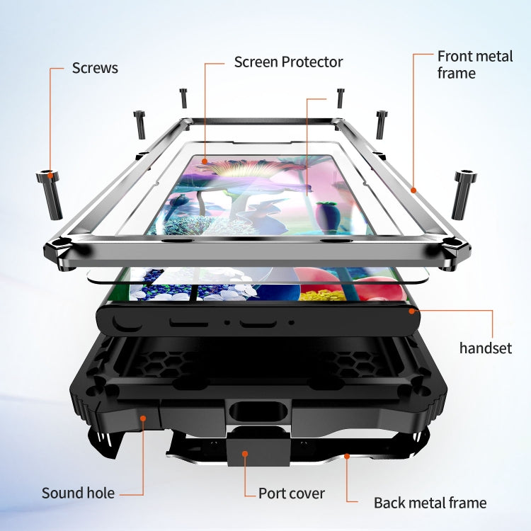 For Samsung Galaxy S23 Ultra 5G R-JUST RJ-56 3rd Gen Life Waterproof Dustproof Shockproof Phone Case(Silver) by R-JUST