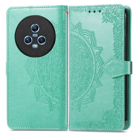 For Honor Magic5 Mandala Flower Embossed Leather Phone Case(Green) by buy2fix