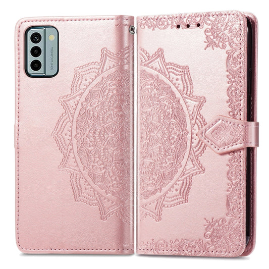 For Nokia G22 Mandala Flower Embossed Leather Phone Case(Rose Gold) by buy2fix