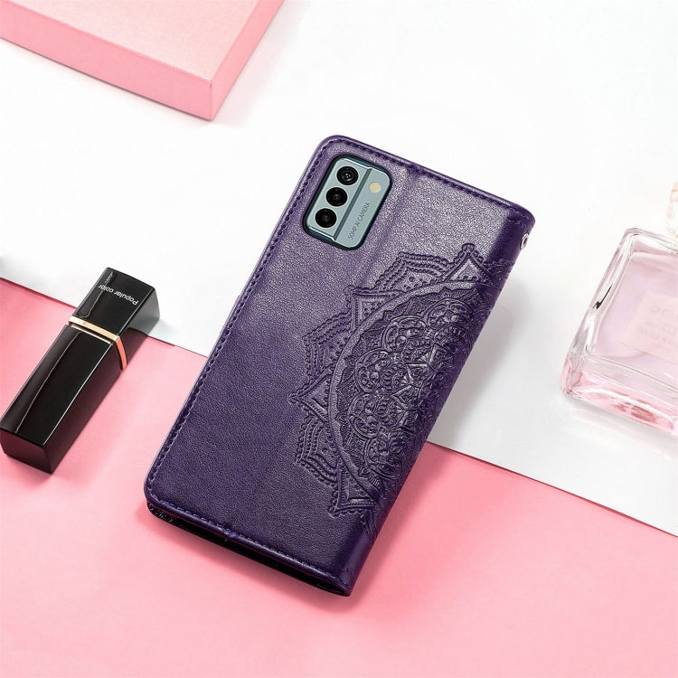 For Nokia G22 Mandala Flower Embossed Leather Phone Case(Purple) by buy2fix