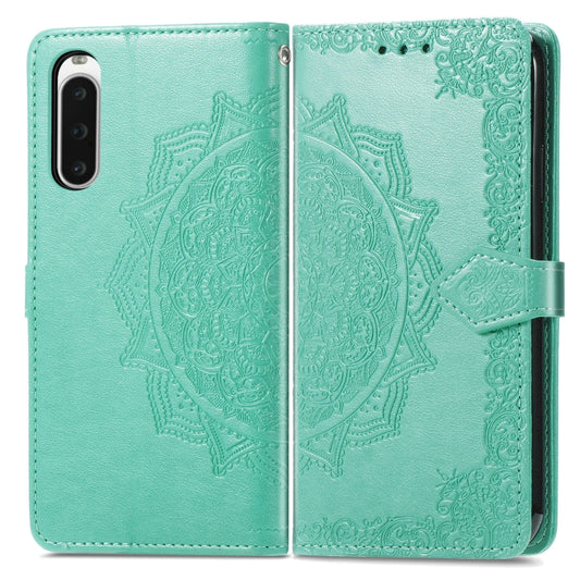 For Sony Xperia 10 IV Mandala Flower Embossed Leather Phone Case(Green) by buy2fix