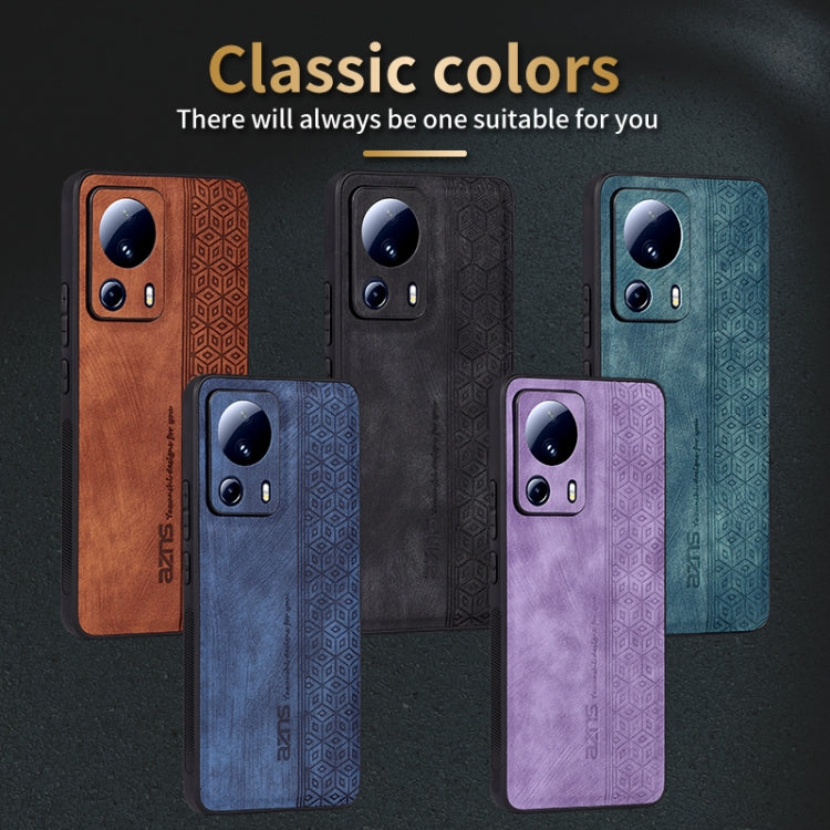For Xiaomi 13 Lite / Civi 2 AZNS 3D Embossed Skin Feel Phone Case(Purple) by AZNS