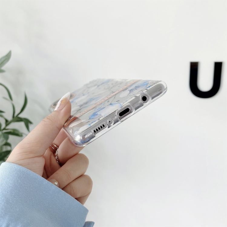 For Samsung Galaxy A14 5G High Translucent Electroplating Flower Pattern TPU + PC Phone Case(Hibiscus) by buy2fix