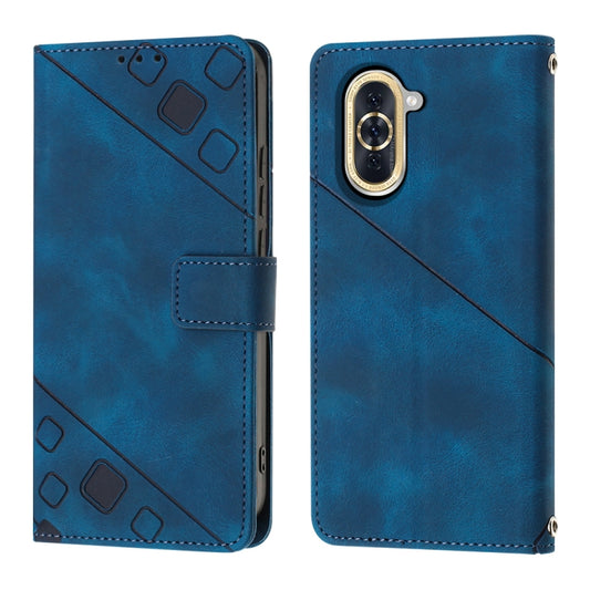 For Huawei nova 10 Skin-feel Embossed Leather Phone Case(Blue) by buy2fix
