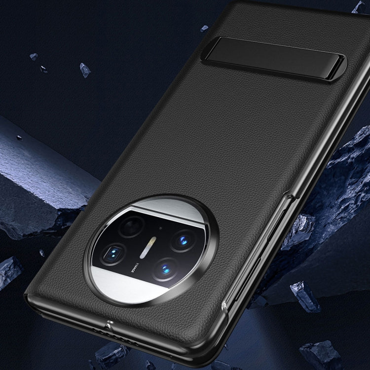 For Huawei Mate X3 Leather All-inclusive Phone Case with Holder(Pink) by buy2fix