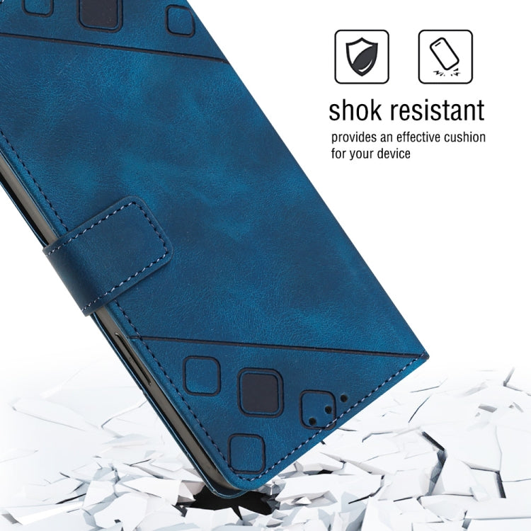 Skin-feel Embossed Leather Phone Case For Honor 9X Global/Huawei P Smart Z/Y9 Prime 2019/Enjoy 10 Plus(Blue) by buy2fix