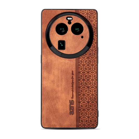 For OPPO Find X6 Pro AZNS 3D Embossed Skin Feel Phone Case(Brown) by AZNS