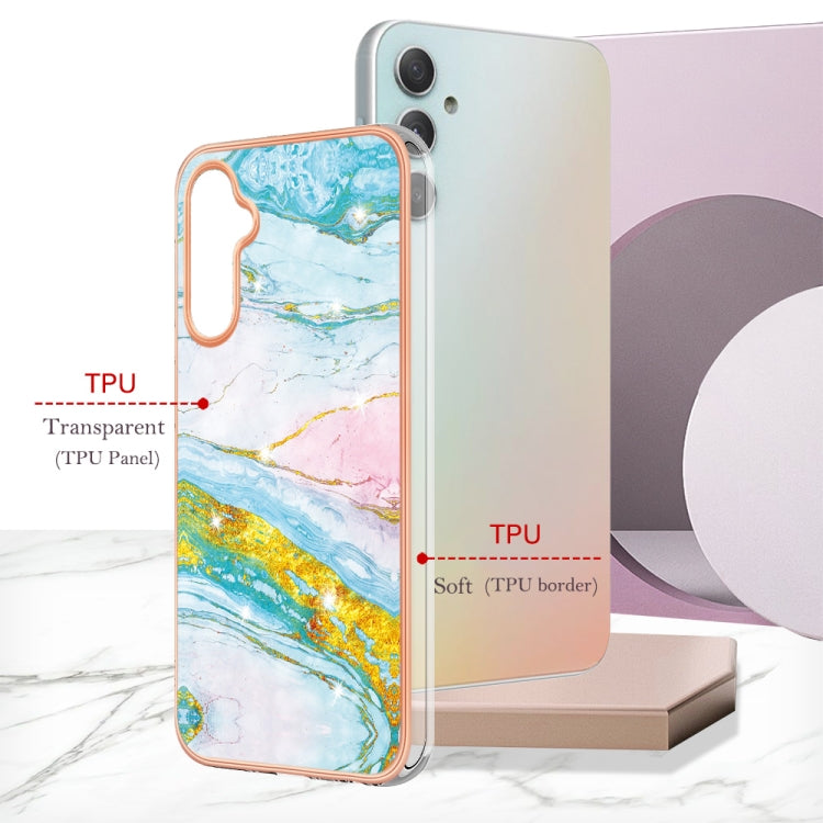 For Samsung Galaxy A24 Electroplating Marble Dual-side IMD Phone Case(Green 004) by buy2fix