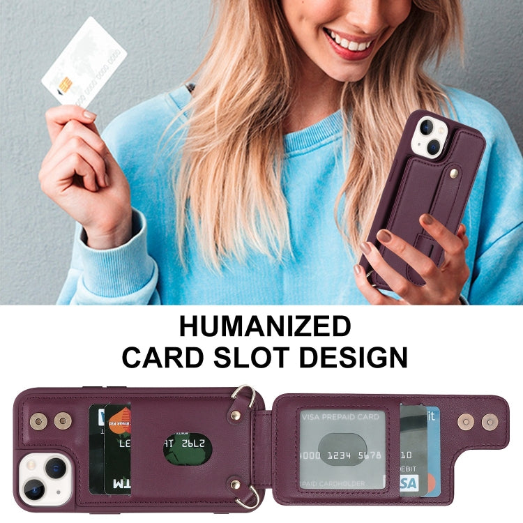 For iPhone 13 Pro Max Wristband Vertical Flip Wallet Back Cover Phone Case(Wine Red) by buy2fix