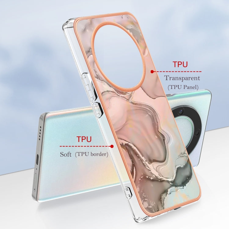 For Honor X9a / Magic5 Lite Electroplating Marble Dual-side IMD Phone Case(Rose Gold 015) by buy2fix