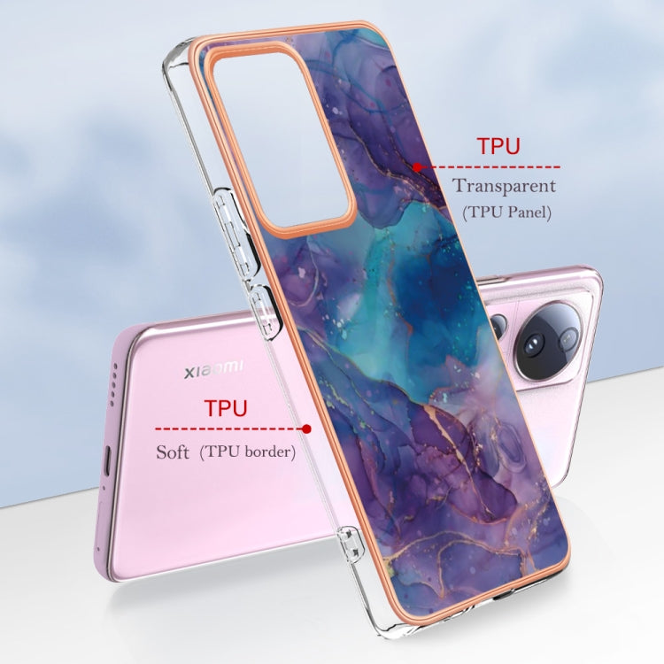 For Xiaomi 13 Lite 5G Electroplating Marble Dual-side IMD Phone Case(Purple 016) by buy2fix
