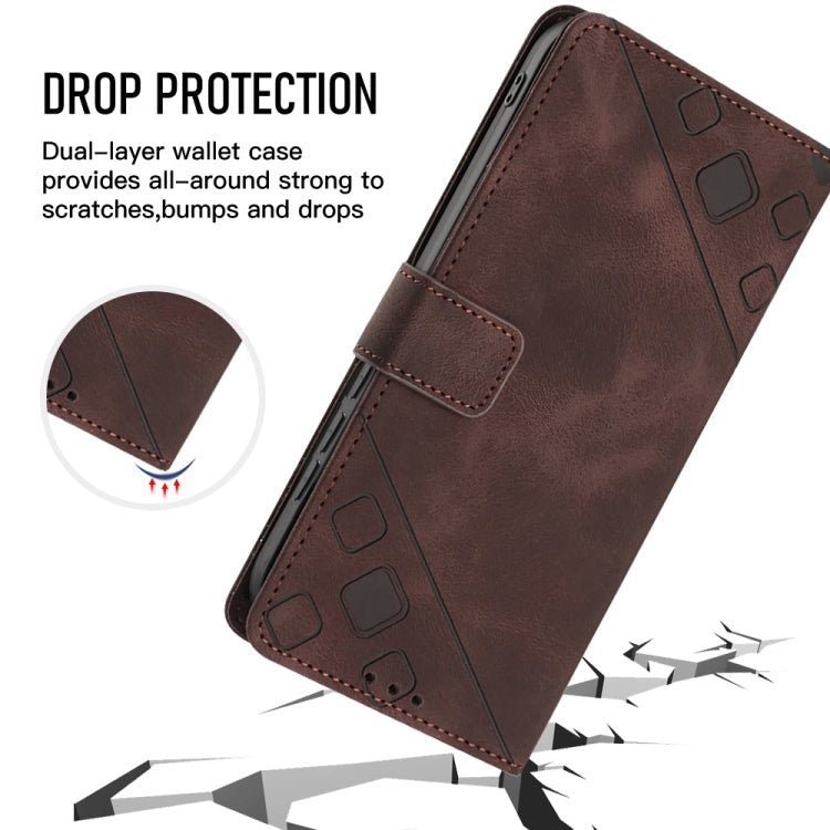 For Nokia G22 Skin-feel Embossed Leather Phone Case(Brown) by buy2fix