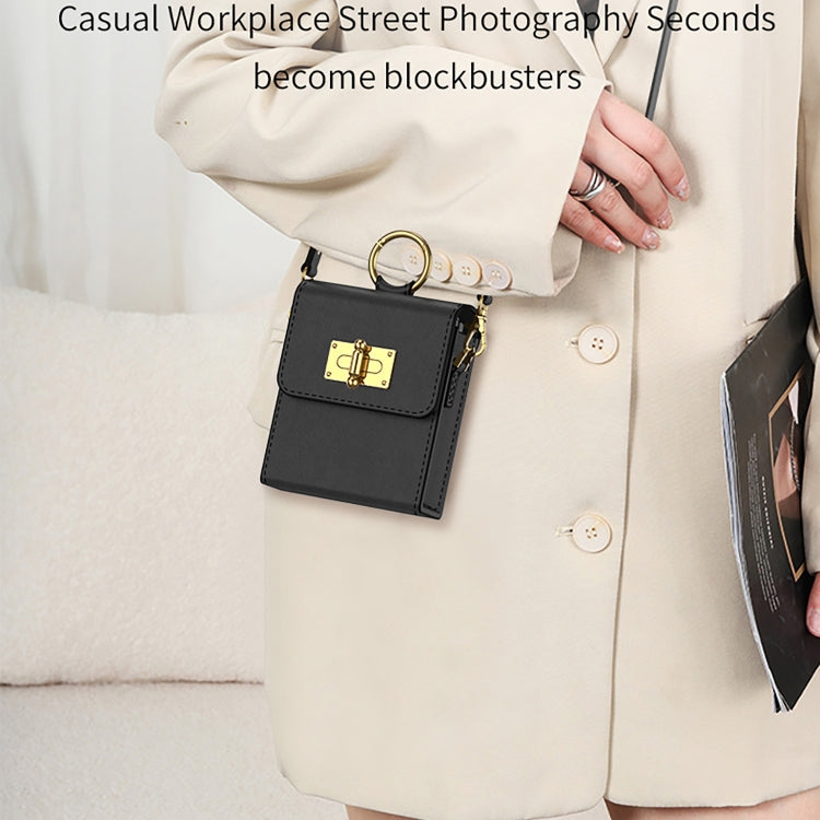 GKK Mini Backpack Plain Phone Bag + Phone Case with Ring For Samsung Galaxy Z Flip4 5G(Purple) by GKK