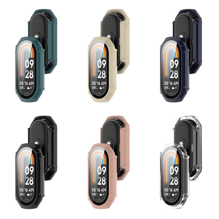 For Xiaomi Mi Band 8 PC + Tempered Glass Integrated Protective Watch Case(Black) by buy2fix