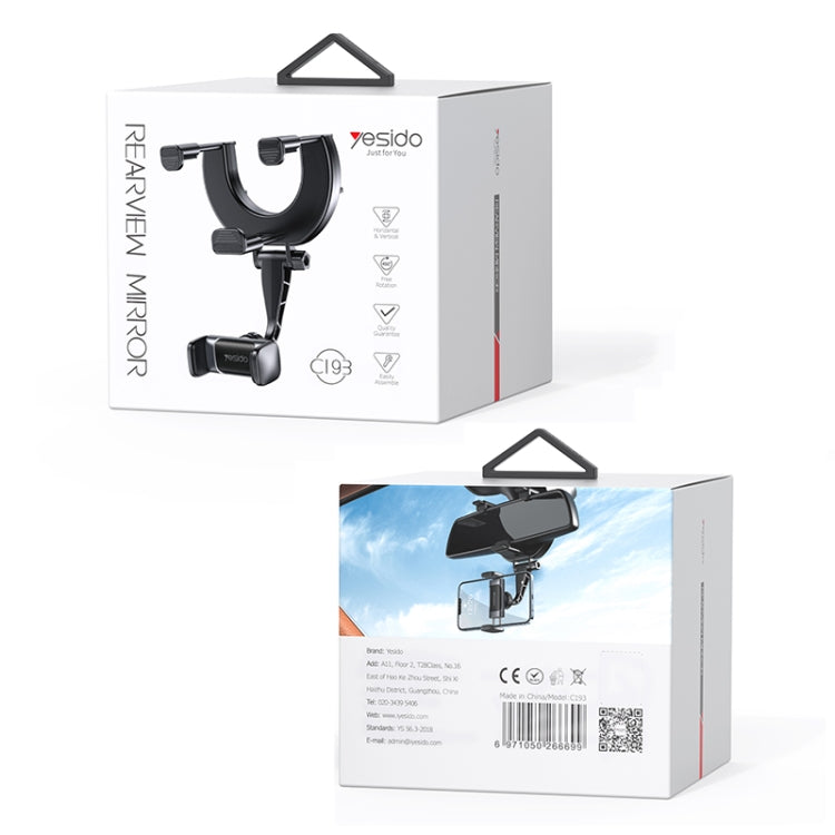 Yesido C193 Car Rearview Mirror Using Phone Holder(Black) by Yesido