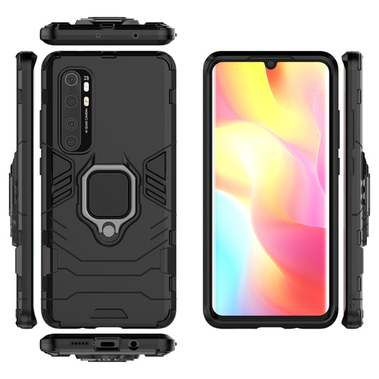 For Xiaomi Mi Note 10 Lite PC + TPU Anti-fall Protective Case with Ring Holder(Black) by buy2fix