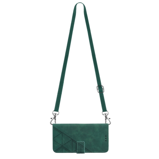 For OnePlus Ace 2 5G / 11R 5G Crossbody 3D Embossed Flip Leather Phone Case(Dark Green) by buy2fix
