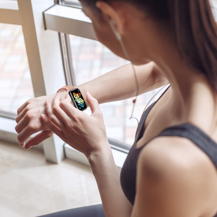 For Huawei Band 7 Loop Nylon Watch Band(Pink) by buy2fix