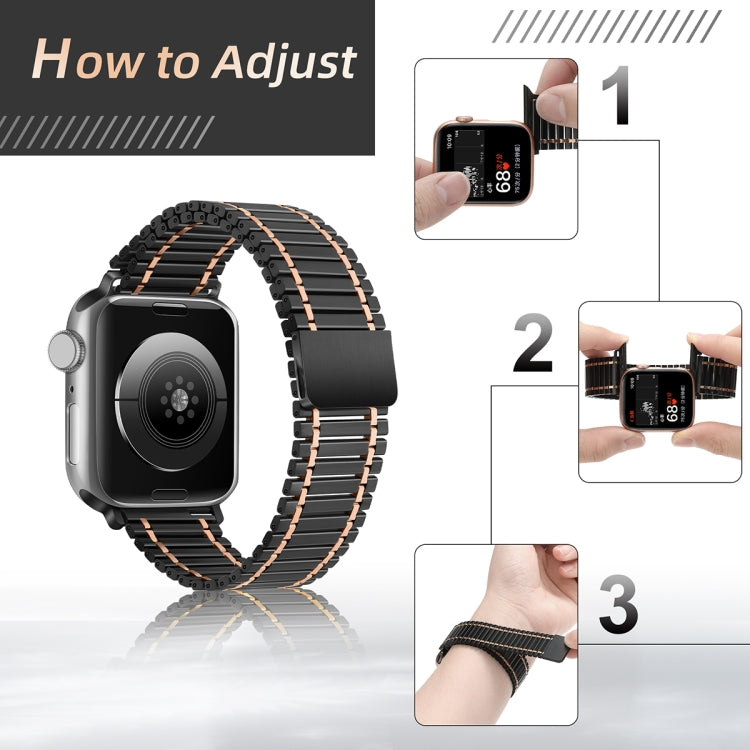 Chain Magnetic Stainless Steel Watch Band For Apple Watch Series 8&7 41mm / SE 2&6&SE&5&4 40mm / 3&2&1 38mm(Starlight Color) by buy2fix