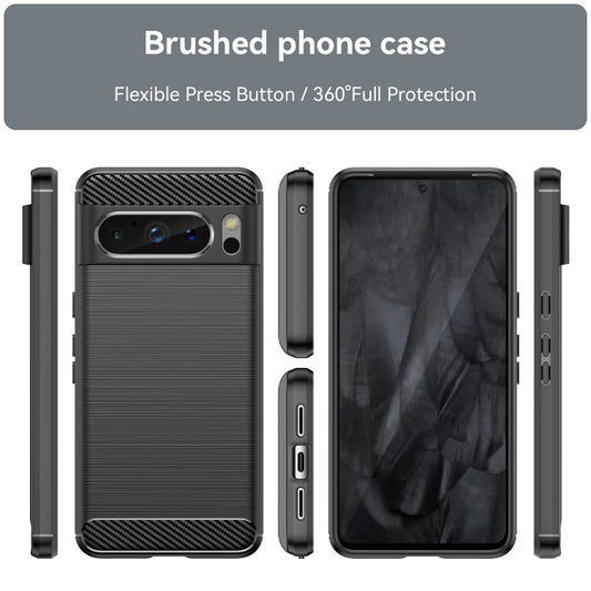 For Google Pixel 8 Pro Carbon Fiber Brushed Texture TPU Case(Black) by buy2fix