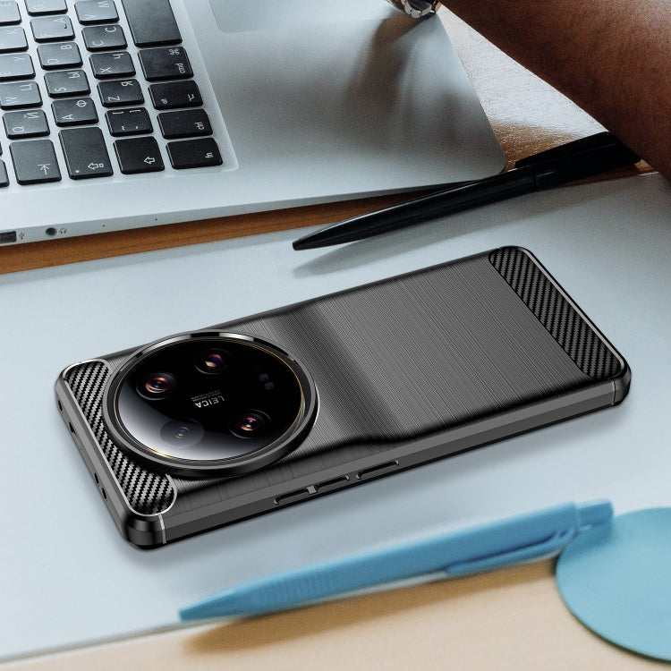 For Xiaomi 13 Ultra Carbon Fiber Brushed Texture TPU Case(Black) by buy2fix