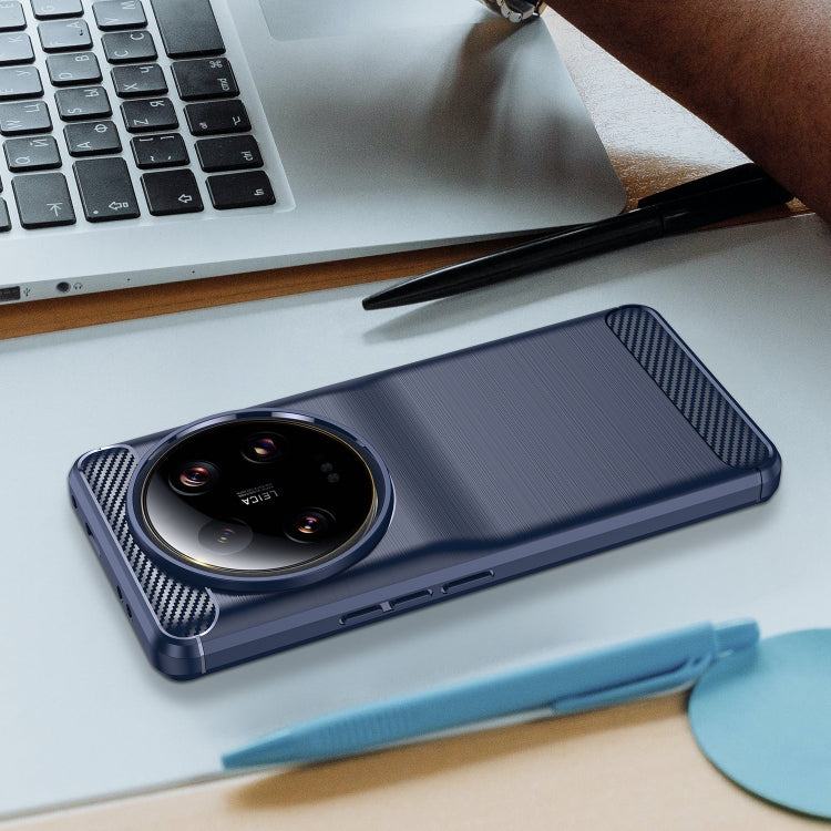For Xiaomi 13 Ultra Carbon Fiber Brushed Texture TPU Case(Navy) by buy2fix