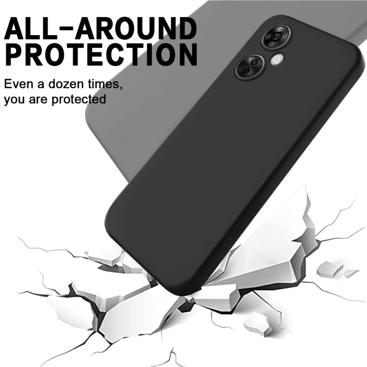 For OnePlus Nord CE 3 Lite Pure Color Liquid Silicone Shockproof Phone Case(Black) by buy2fix