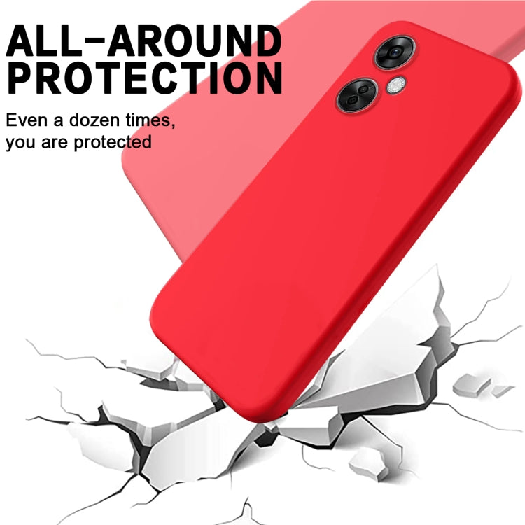 For OnePlus Nord CE 3 Lite Pure Color Liquid Silicone Shockproof Phone Case(Red) by buy2fix
