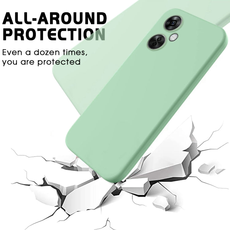 For OnePlus Nord CE 3 Lite Pure Color Liquid Silicone Shockproof Phone Case(Green) by buy2fix